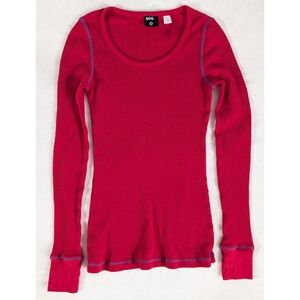 ❤️ BDG Red Waffle Crewneck Long Sleeve T Shirt Size Small